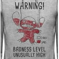 thumbnail image 2 of Men's Lilo & Stitch Badness Level Warning Sketch Pull Over Hoodie Athletic Heather Small, 2 of 4