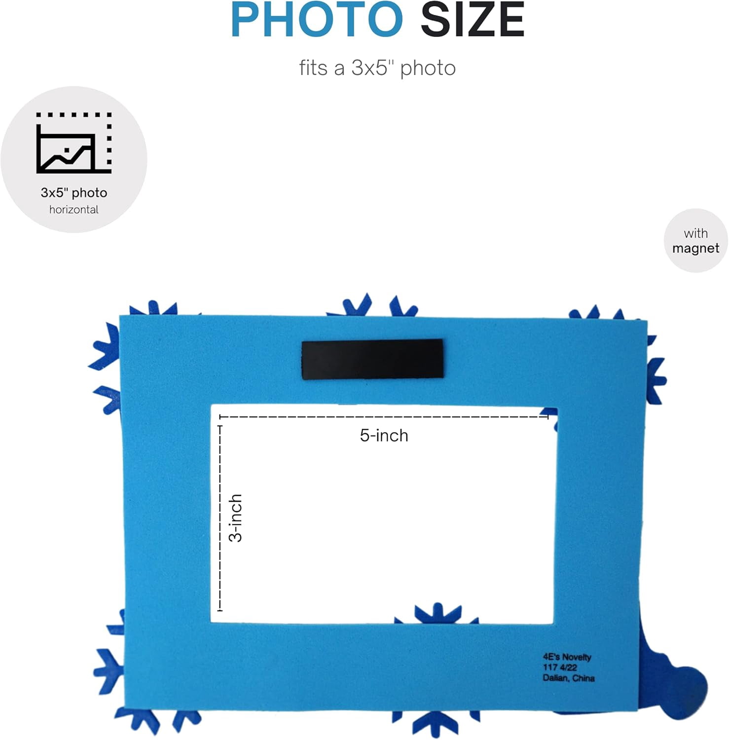 4E's Novelty Foam Snowflake Picture Frame Craft 12 Pack – Christmas Winter Arts & Crafts Kit for Kids Toddlers 3-12, Classroom DIY, Individually Wrapped