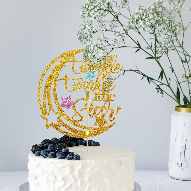 Twinkle Twinkle Little Star Cake Topper Shimmer Gold Twinkle Twinkle