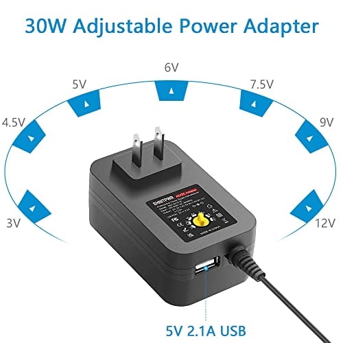 SHNITPWR 30W Fuente de Alimentación Universal 3V 4.5V 5V 6V 7.5V 9V 12