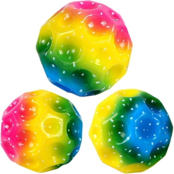 3 pcs Moon Balls, Rainbow Moon Ball, 7 cm Bounce Ball, Small Water Ball, Beach Toy Space Theme Bou
