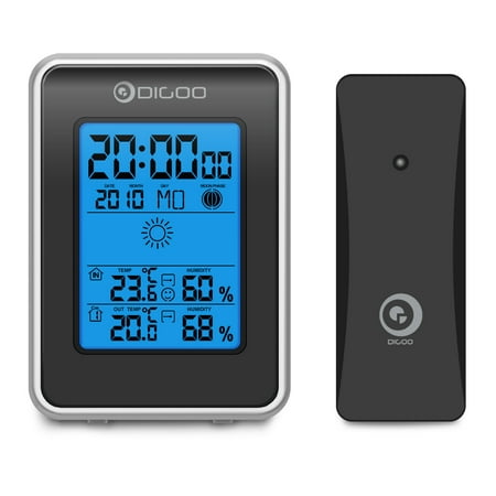 Digoo DG-TH1981 Weather Station Hygrometer Thermometer Clock Station Outdoor Forecast Sensor - Weather Forecast:Sunny & Partly Cloudy & Cloudy &
