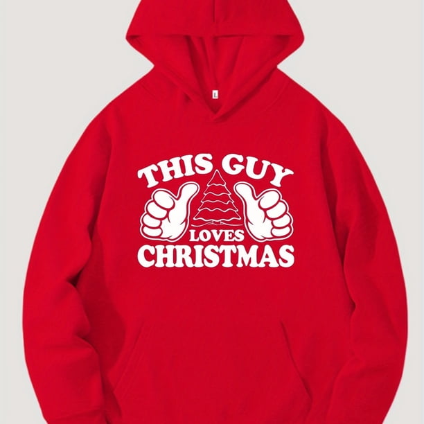 Esta Sudadera Con Capucha Con Estampado Navideño De Guy Love, Sudaderas Con Capucha Para Hombres, Sudadera Con Capucha De Diseño Gráfico Informal Para Hombres Con Bolsillo De Canguro, Ropa De Calle Pa