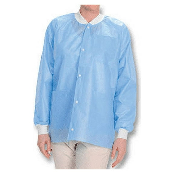 ValuMax 3530CBL Easy-Breathe SMS Lab Jackets Ceil Blue Large 10/Pk
