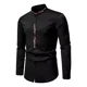 thumbnail image 2 of Camisa De Manga Corta Bordada Con Cuello Alto Para Hombre, 2 of 8