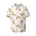 thumbnail image 4 of Salouo Cartoon Snake Pattern Cuban Collar Shirts for Men Button-Down Shirt Men's Short Sleeve Shirts Hawaiian Shirts Casual Shirts -Small, 4 of 6
