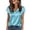 Sky Blue #129, variant on Women Silk Satin Tops Cap Short Sleeve Blouse V Neck Solid Color Shirts Business Casual Outfits Sky Blue 2XL