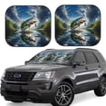 thumbnail image 1 of Vsdgher Largemouth Bass Jumping Out of The Water Print Car Windshield Sun Shade, Reflective Sunshade Window Sunshade Sun Visor Protector Fit for Cars,Trucks,SUVs-Medium, 1 of 6