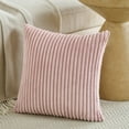 thumbnail image 2 of Fancy Homi Set of 2 Blush Pink Boho Decorative Throw Pillow Covers 16x16 inch for Couch Bed Sofa, Aesthetic Modern Farmhouse Room Decor, Soft Fuzzy Fluffy Cozy Corduroy Textured Cushion Case 40x40cm, 2 of 7