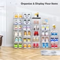 thumbnail image 4 of 8 Pack Shoe Boxes Stackable, Storage Boxes with Clear Magnetic Door,Multifunctional Sneaker Organizer Fit up to US Size 12 (13.8”x 9.84”x 7.1”), 4 of 4
