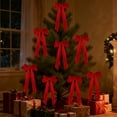 thumbnail image 4 of YIKA Velvet Bows For Christmas Tree Decorations Wreath Garland Velvet Bows With Twists Ties Red, 4 of 5