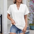 thumbnail image 6 of Scyoekwg Womens Summer Fashion Trendy Womens Going Out Outfits Womens Summer Fashion Short Sleeve Tops Loose Ladies Blouses Dressy Casual Comfy Clothes, 6 of 8