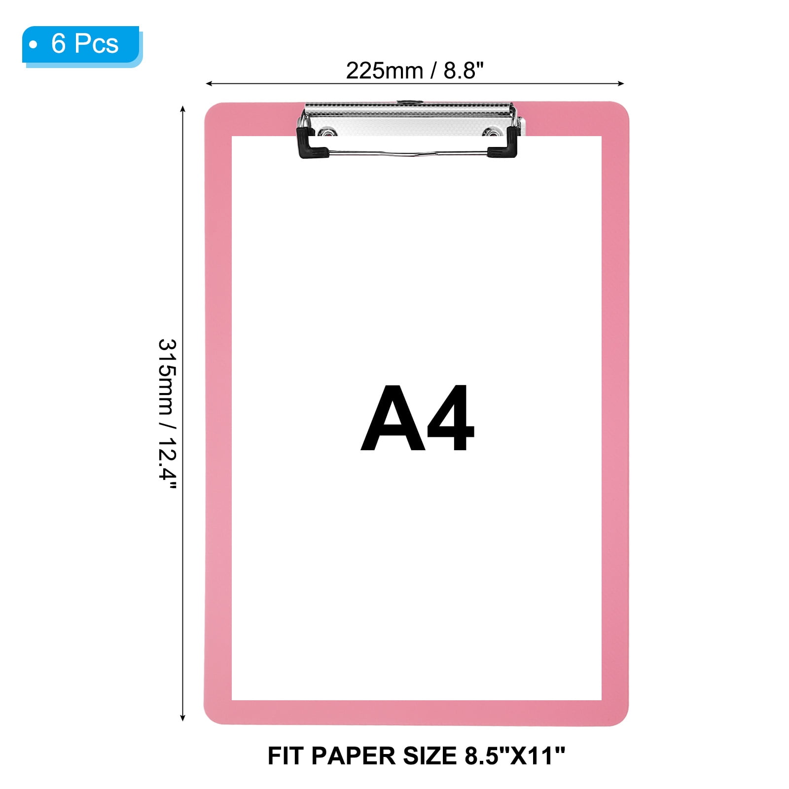 Uxcell 6" x 9" Plastic Clear Hanging Clipboard A5 Transparent Clipboard, Blue,12Pcs