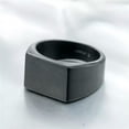 thumbnail image 3 of QQTDFG Men Women Black Stainless Steel Signet Ring Band Wedding Jewelry Size 8-12-Black-11, 3 of 8
