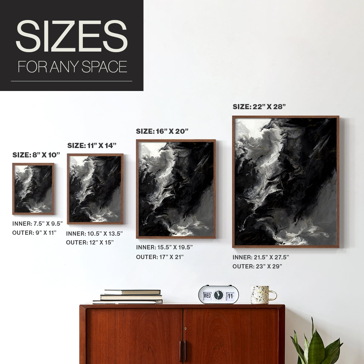 Changes Framed Print in Brown Solid Wood Framed Print No Nail Hanging