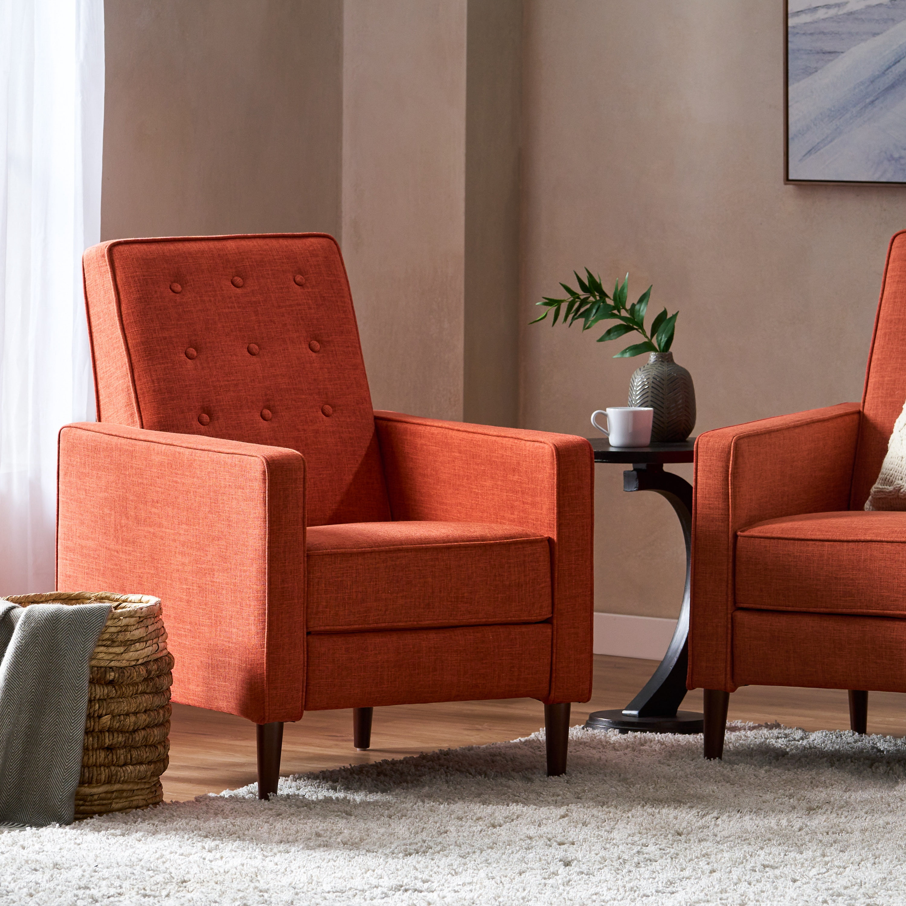 GDF Studio Birch Recliner, Muted Orange