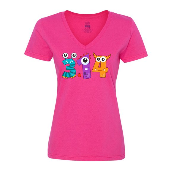 Inktastic Monsters Like Pi- Pi Day Numbers Women's V-Neck T-Shirt