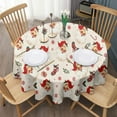 thumbnail image 3 of Beige Christmas Santa Pattern Round Tablecloth 60"x60",Wrinkle Wipeable Table Cloth for Kitchen Dining Room Picnic Patio Party, 3 of 6