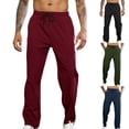 thumbnail image 1 of Styesk Men's Pants Men's Solid Color Outdoors Frenum Tightness Pockets Exercise Full Length Pants, 1 of 6