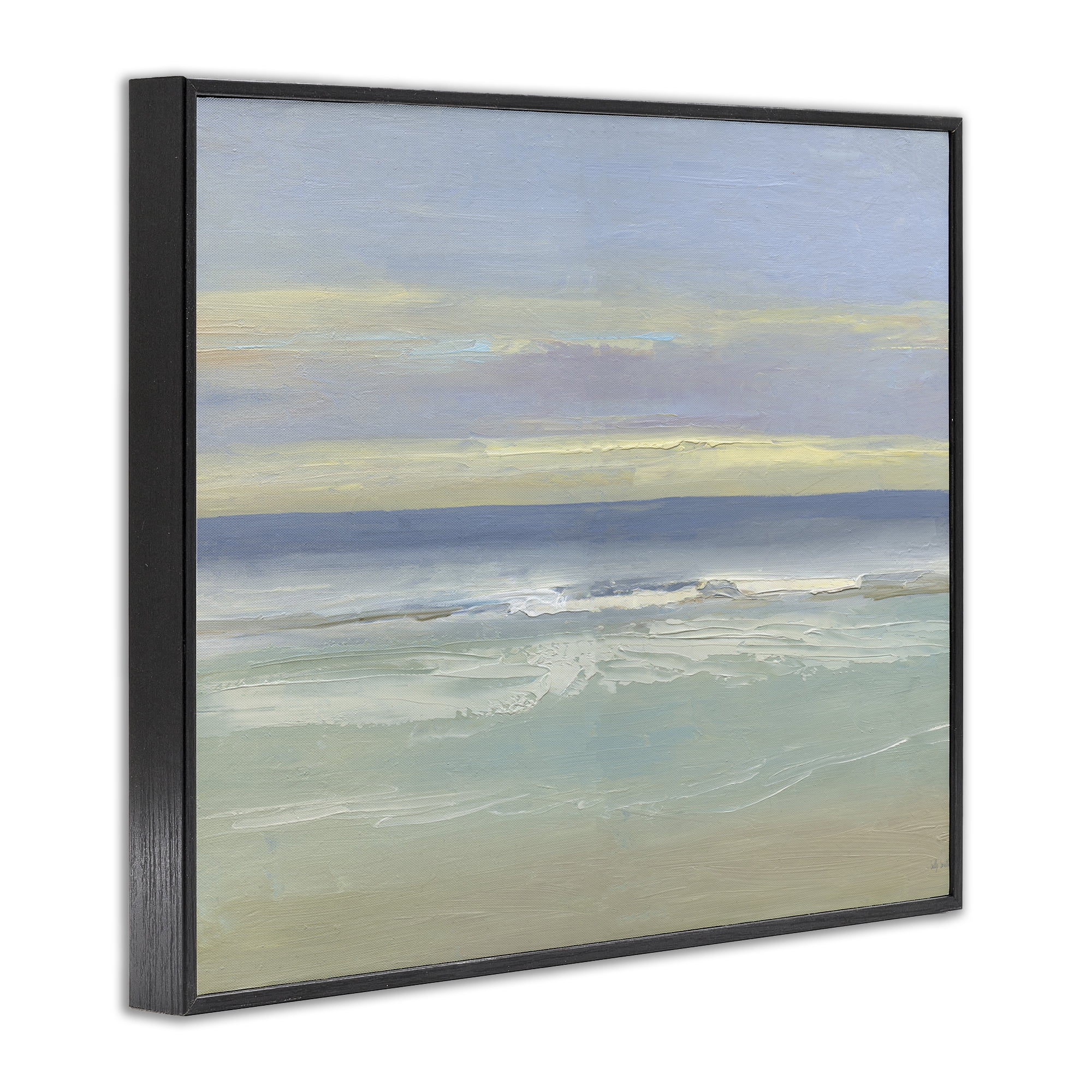 Stupell Industries Tranquil Coastal Morning Waves Black Framed Giclee Art, design by Sally Swatland