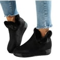 thumbnail image 6 of Dasayo Snow Women Booties Fuzzy Black Ankle Comfortable Ski Winter House Boots Women's Shoes 36, 6 of 6