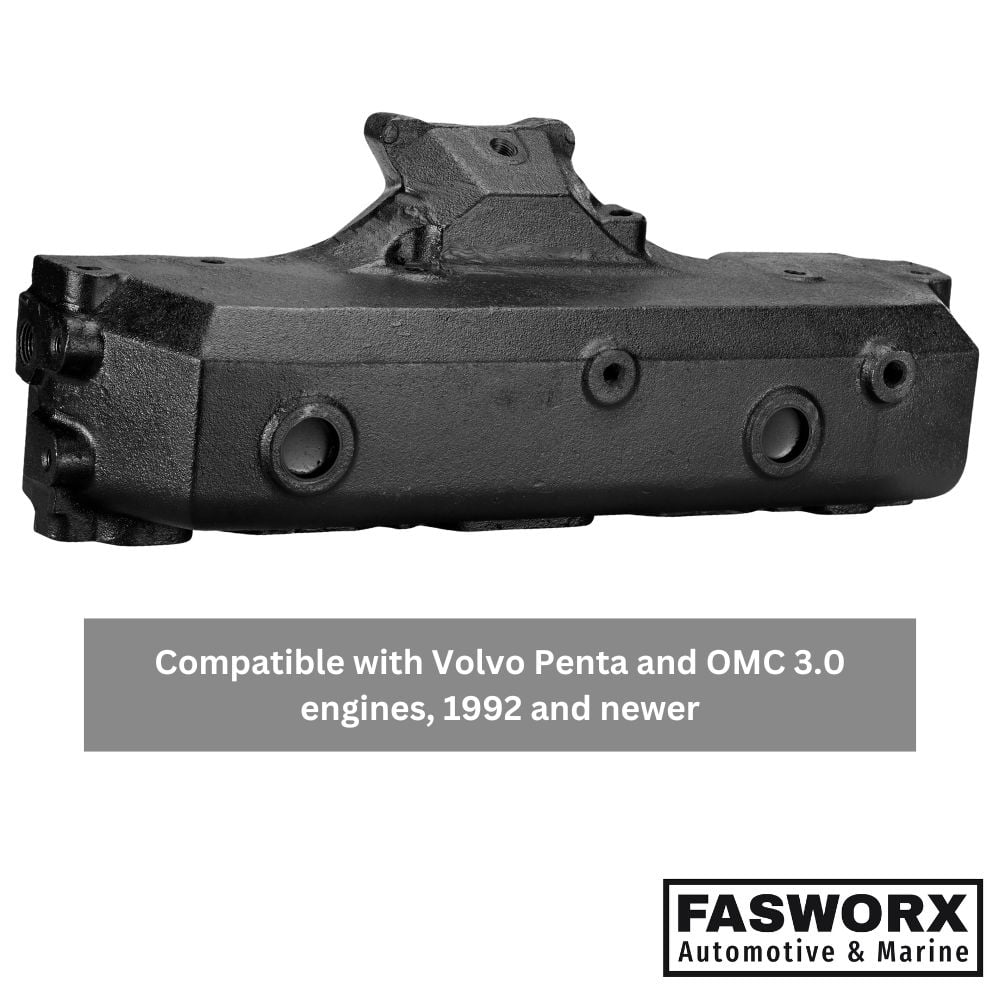 Volvo Penta Exhaust Intake Manifold with Gaskets and Bolts - Replaces 3858870 3854045, 3857450, 3858871, 3858850 OMC GM 986985 1992 to 2009 3.0L Engines - Exhaust Intake Manifold by FASWORX
