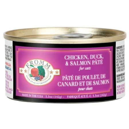 (Pack of 12) Fromm Four Star Nutritionals Chicken, Duck, & Salmon Pate Wet Cat Food, 5.5 oz cans