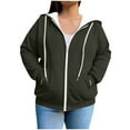 thumbnail image 2 of Hanen Women's Plus Size Casual Hoodies Sweatshirt Long Sleeve Full Zipper Track Tops Athletic Jackets with Pockets, 2 of 6