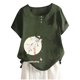 thumbnail image 1 of Camisas de Manga Corta para las Mujeres Blusas de Impresión Casual Botón Cuello Redondo, Top de Verano Ligero para el Día Y el Trabajo, 1 of 4