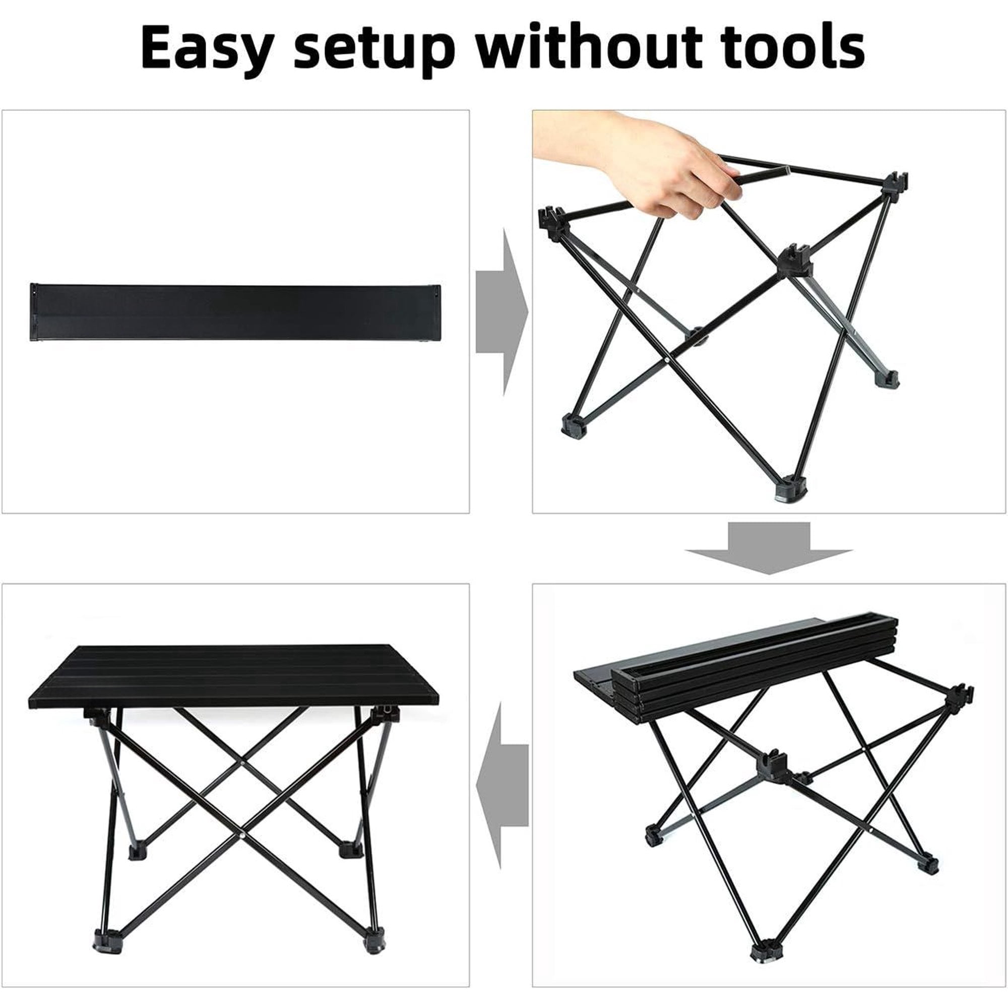 Portable Camping Table Ultralight Aluminum Camp Table with Storage Bag Folding Beach Table for Camping Hiking Backpacking Outdoor Picnic