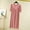 Pink, variant on QUINDOS Plus Size Pajamas for Women Midi Long Nightgowns for Women Pleated Front Short Sleeve Sleep Dress Casual Solid V Neck Pockets Sleepwear Night Dress