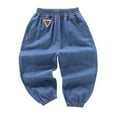 thumbnail image 4 of Atogsazn Children's Boy Jeans Kids Casual Elastic Waist Denim Pant Fashion Lightweight Clothes D-Light Blue 4-6 Years, 4 of 5