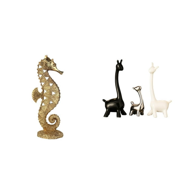 Estatua de resina, alce, ciervo, escultura de cerámica, jirafa, adorno dorado, decoración artística hecha a mano, ideal para regalar, decoración del h