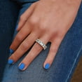thumbnail image 5 of Savlano 18K White Gold Plated Cubic Zirconia 4x4MM Square Princess Cut Eternity Ring Band for Women Men, 5 of 6