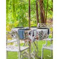 thumbnail image 4 of Christmas Tablecloth with Umbrella Hole and Zipper Christmas Tree Snowman Round Outdoor Tablecloths 54 Inch Table Cloths Cute Squirrel Cat Patio Table Cloth Cover for Holiday Party Yard Garden Cafe, 4 of 5