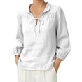 thumbnail image 5 of Endives Womens Tops Tie Up Blouse Casual Top Elegant Loose Ladies Shirts Thin Breathable Tops Spring Summer, 5 of 6