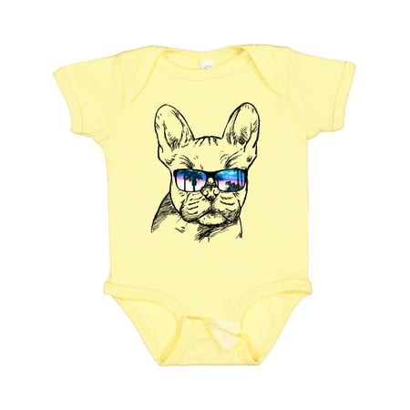 Inktastic French Bulldog Portrait with Sunglasses Boys or Girls Baby Bodysuit