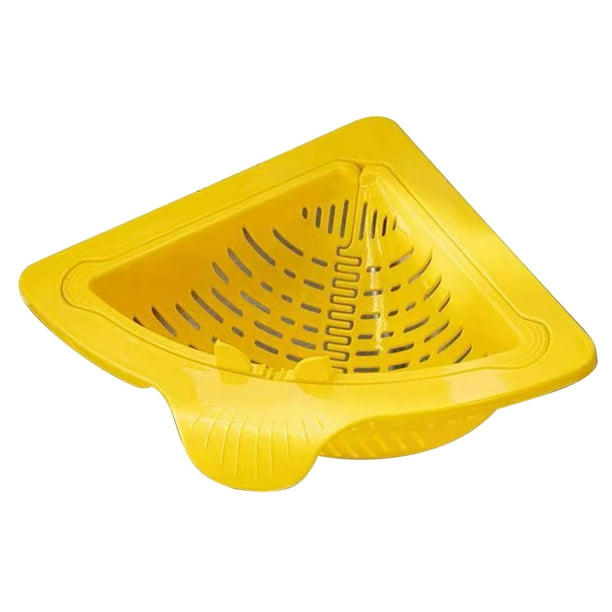Cesta triangular para colador de fregadero con base magnética para drenado en esquina de cocina y eliminación de restos de comida