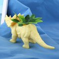 thumbnail image 3 of Maceta de cactus con temática de triceratops amarilla y colorida decoración de jardín, 3 of 7