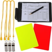 Match Referee Set Baskekball Coaches Card Metal Pencil Purses Whistle Uniform Red and Yellow Pvc Abs