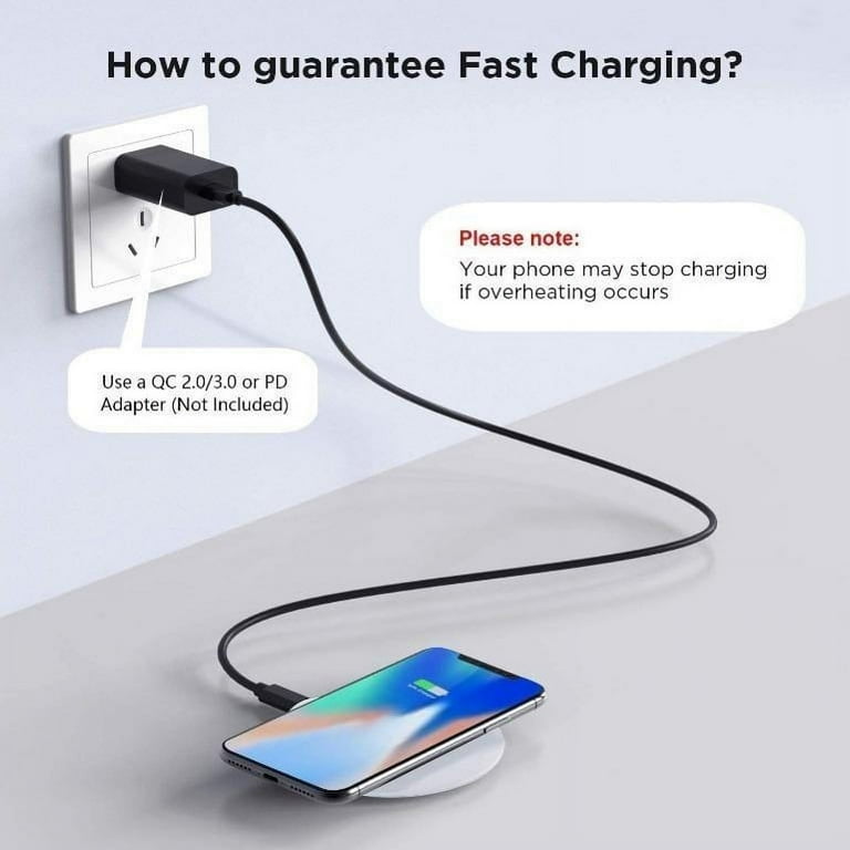 Fast 15W Wireless Charger White Charging Pad Slim Quick Charge L9Y