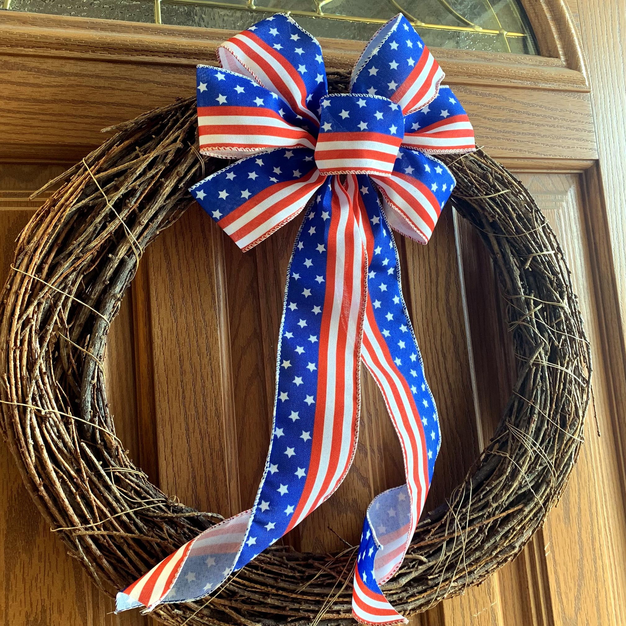 Large American Flag Ribbon Bow - 10"x18", Election Day, Veterans Day, Fall, Christmas, Wreath, Stars