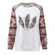 thumbnail image 4 of Moda mujer manga larga o-cuello impreso blusa casual sudadera tops Pompotops gfhjh18365, 4 of 7