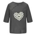 thumbnail image 4 of Birdeem T-Shirt Décontracté en Coton et Lin Imprimé à Manches Courtes Col Rond Boutonné, 4 of 12