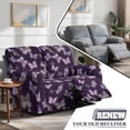 thumbnail image 5 of Xoenoiee Purple Butterfly Print Recliner Loveseat Cover, Stretch Sofa Slipcover, 2 Seater Reclining Couch Cover with Side Pockets and Non-Slip Elastic Bottom, 5 of 6