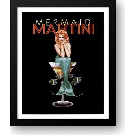 Mermaid Martini 22x26 Framed Art Print by Burch, Ralph