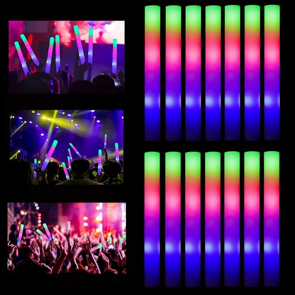 Palitos de espuma LED ColorHome que brillan en la oscuridad, 32 unidades, para fiestas