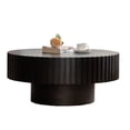 thumbnail image 7 of Miekor Furniture Round Coffee Table Handcrafted Relief Sturdy Pedestal Wooden Olive-Shaped Tea Table for Living Room 98185, 7 of 7