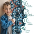 thumbnail image 3 of Blackout Kids Curtains,Blue Ethnic Paisley Pattern Childrens Insulated Curtains Set Of 2,Bedroom Essentials,Toddler Room Decor 42x54in(106x137cm), 3 of 5