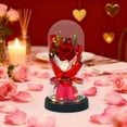 thumbnail image 6 of Dianli Valentine's Day Gift Everlasting Flower Dome Dried Rose Bouquet With Soap Flowers Luminous LED Base Romantic Birthday Home Decor Preserved Roses, 6 of 6